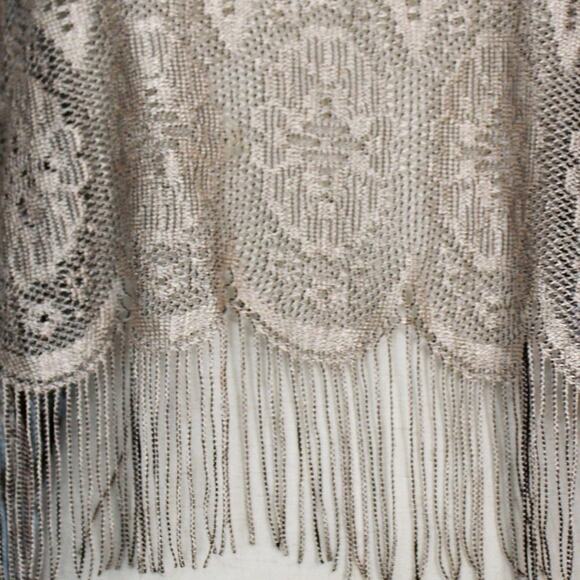 Rare Giorgio Sant'Angelo Designer Lace Fringe Crop Top Size 14 - Picture 3 of 10